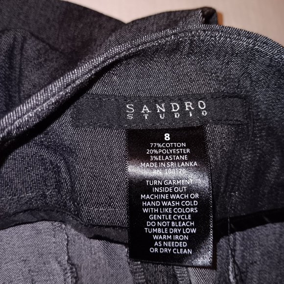 SANDRO STUDIO MODERN FIT COTTON BLEND WIDE LEG DRESS PANTS - Picture 4 of 10